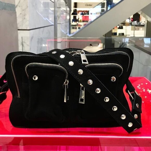 Núnoo | Ellie Black Suede Crossbody Bag - Picture 12 of 12